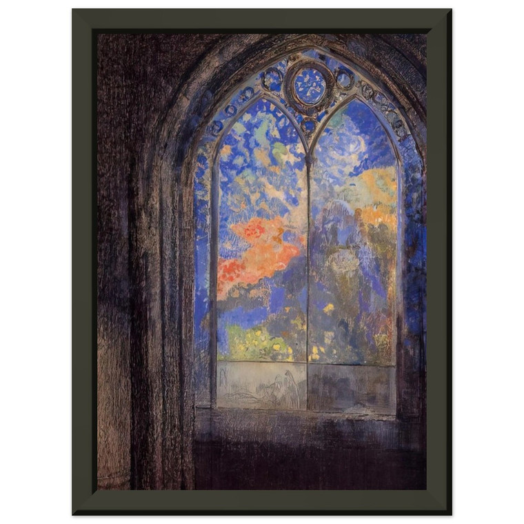 Odilon Redon Mysterious Garden Stained Glass Metal Framed Art Print / Poster