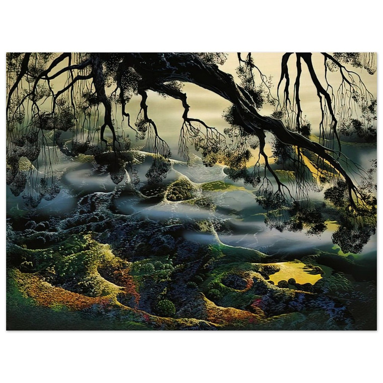 Eyvind Earle  Fog Passes By Wood Print