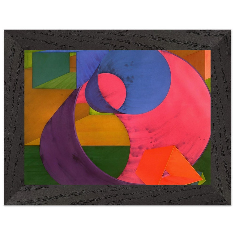 Al Held  Indigo Premium Wooden Framed Art Print / Poster