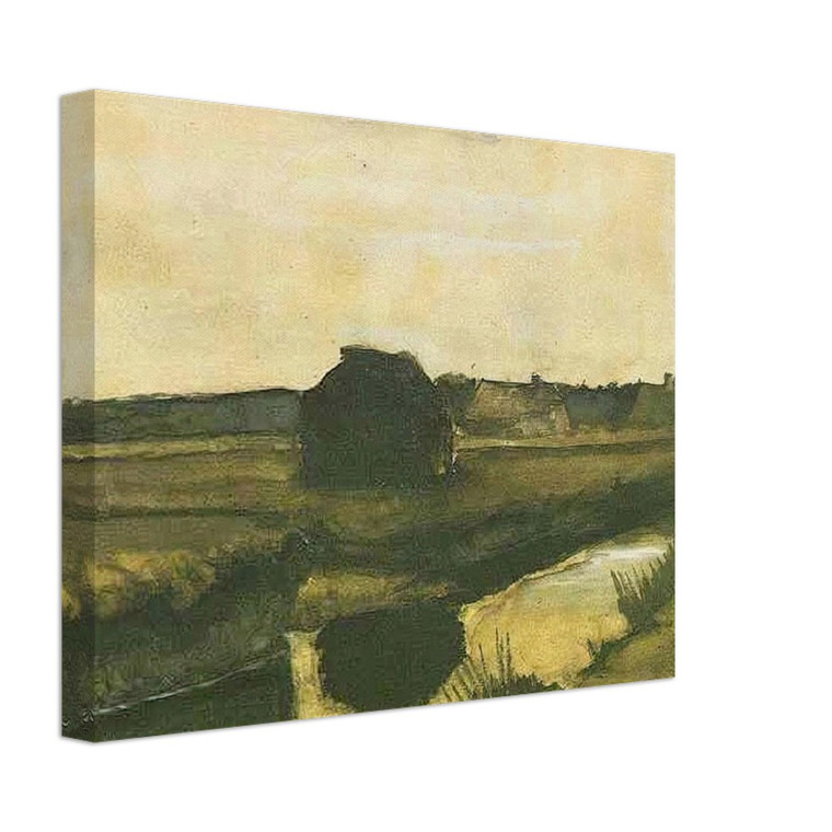 Vincent van Gogh  Landscape with a Stack of Peat and Farmhouses Canvas