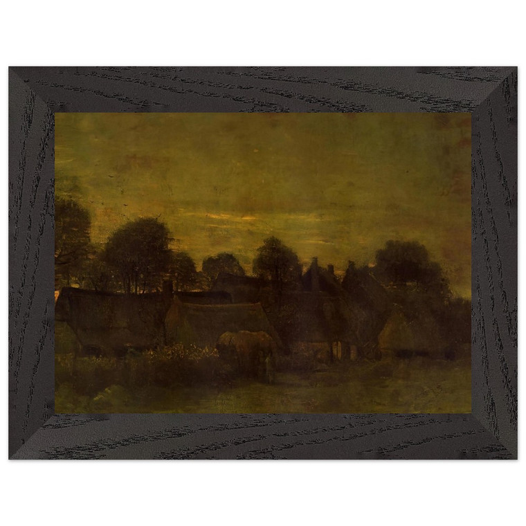 Vincent van Gogh  Village at sunset Premium Wooden Framed Art Print / Poster