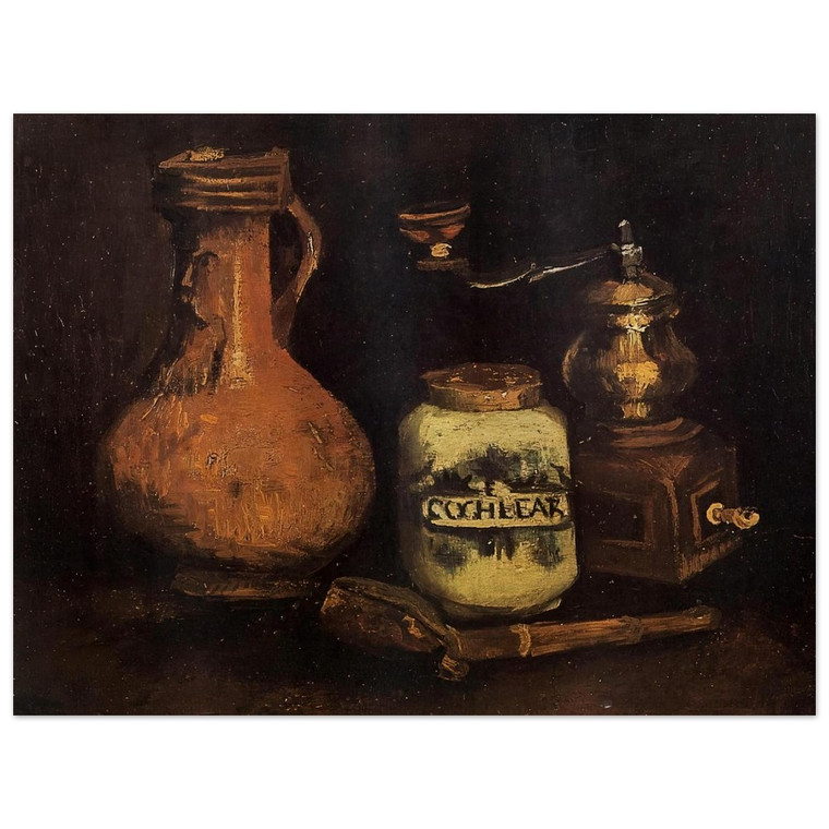 Vincent van Gogh  Still Life with Coffee Mill Pipe Case and Jug Wood Print