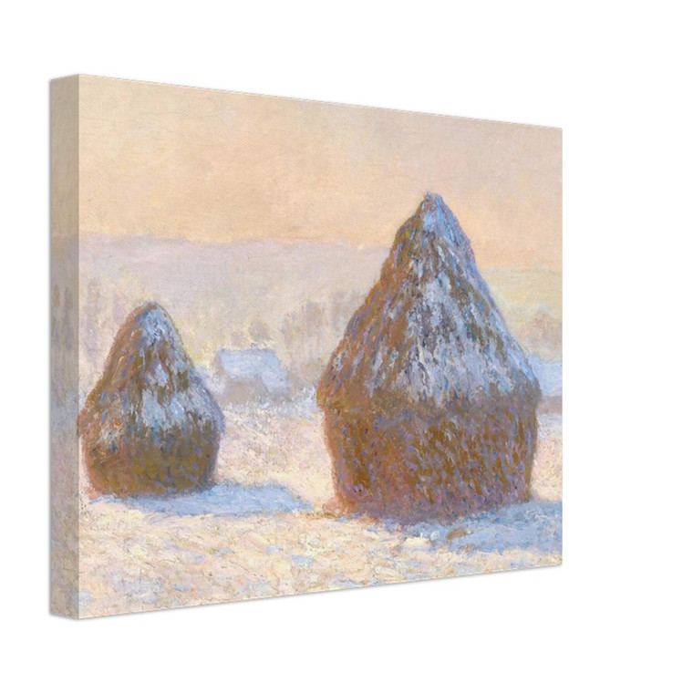 claude monet  Wheatstacks Snow Effect Morning Canvas