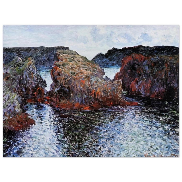 claude monet  BelleIle Rocks at PortGoulphar Aluminum Print