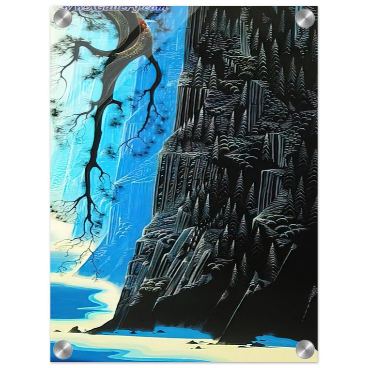 Eyvind Earle  Cliffs Ascending Acrylic Print