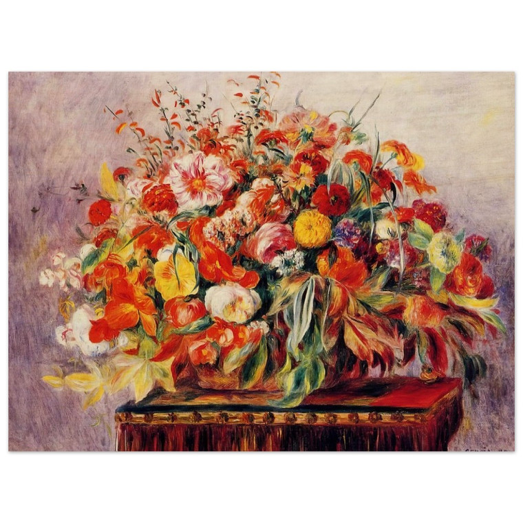 PierreAuguste Renoir  Basket of Flowers Wood Print