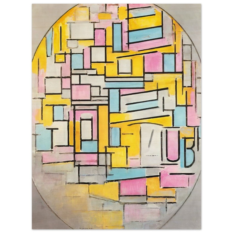 Piet Mondrian  Composition with Oval in Color Planes II Wood Print