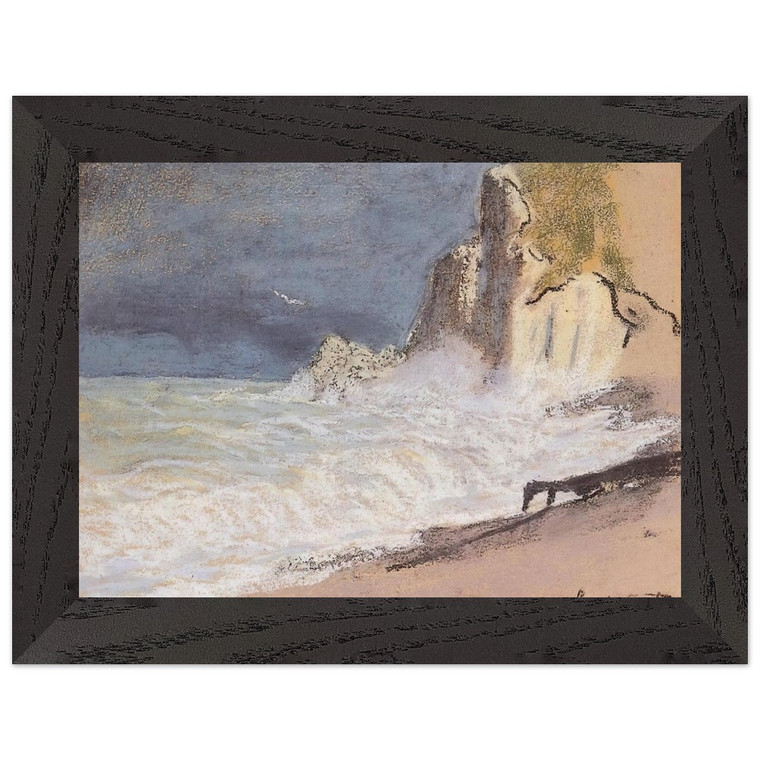 Monet Manneport Etretat Rough Premium Wooden Framed Art Print / Poster