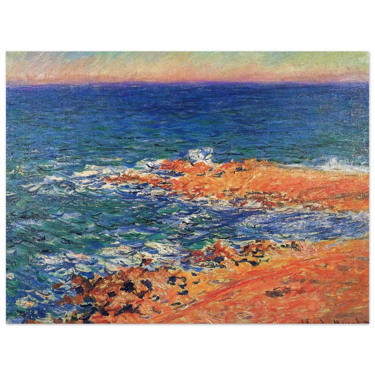 claude monet  The Big Blue Sea in Antibes Aluminum Print