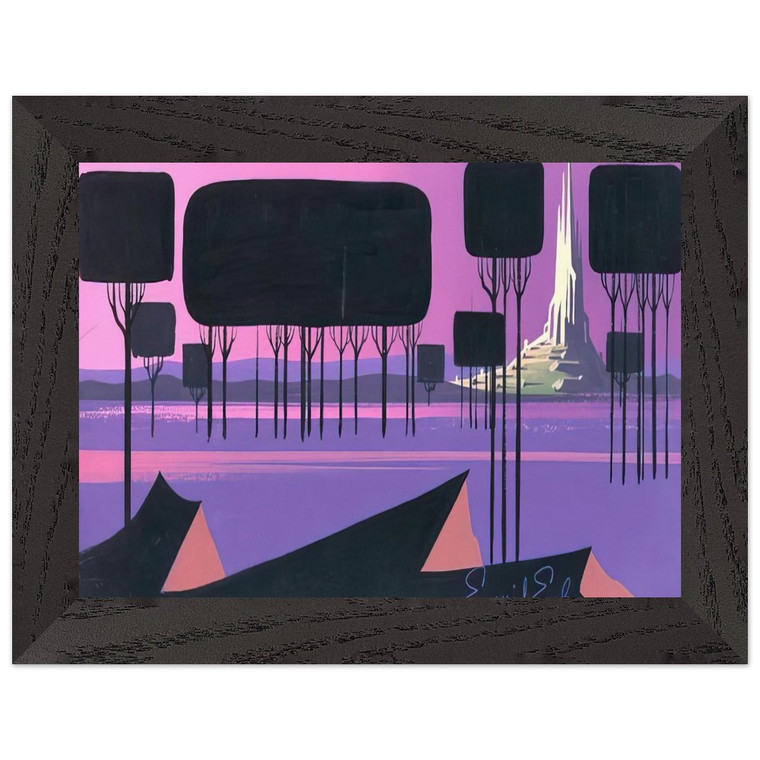 Eyvind Earle  Sleeping Beauty Premium Wooden Framed Art Print / Poster