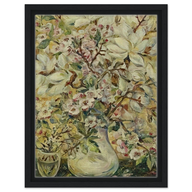 Natalia Goncharova  Flower vase  PostImpressionism Framed Canvas