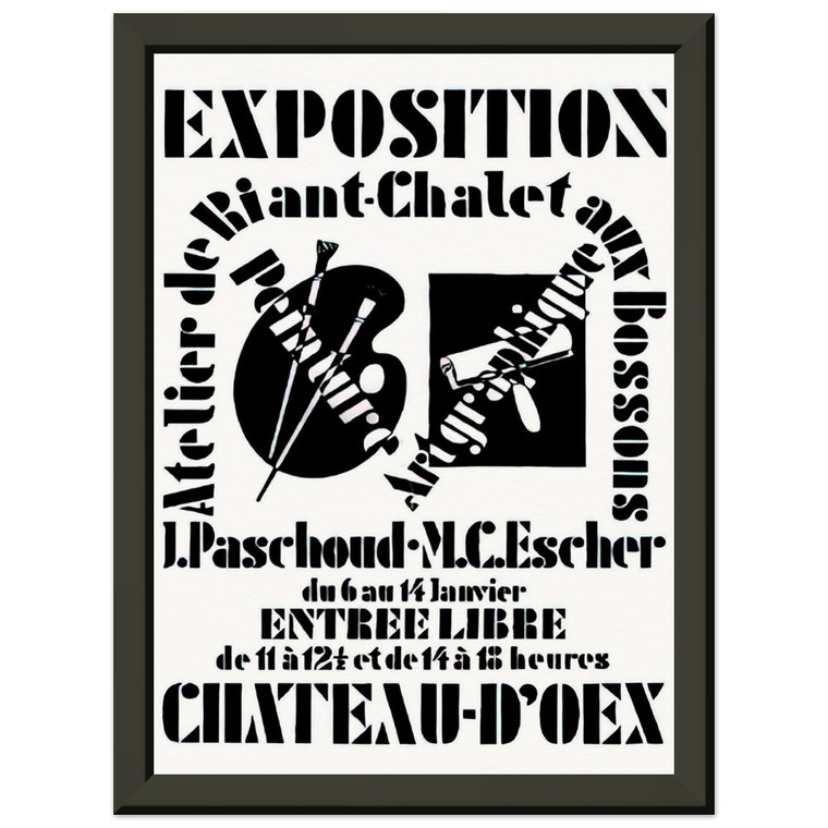 MC Escher John Paschoud 1936 Exhibition Poster Premium Metal Framed Art Print