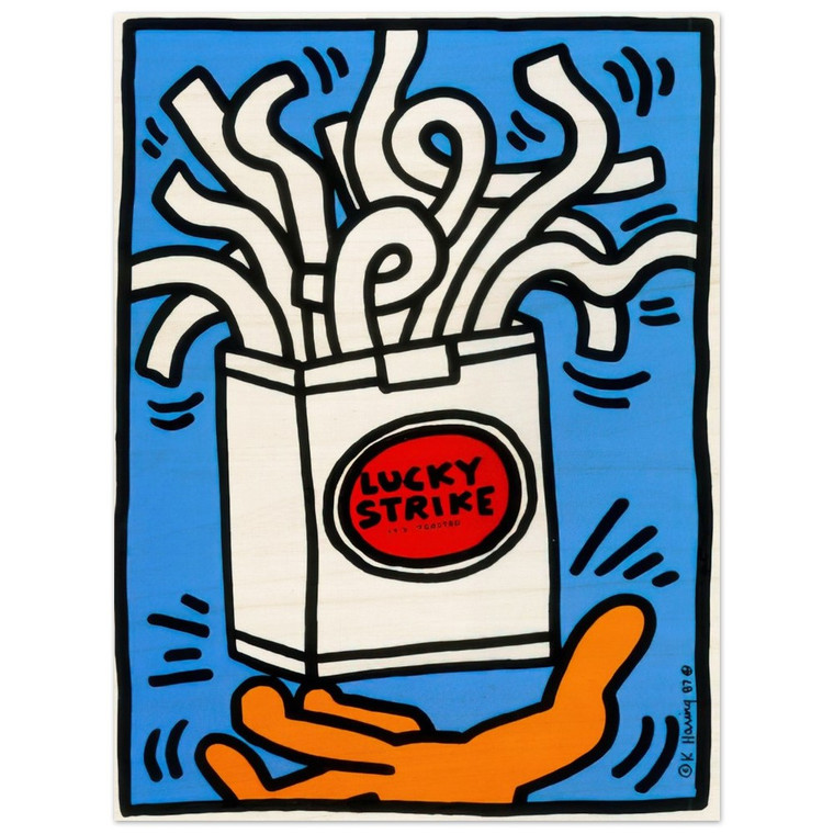 Keith Haring  LUCKY STRIKE 1987 N2 Wood Print