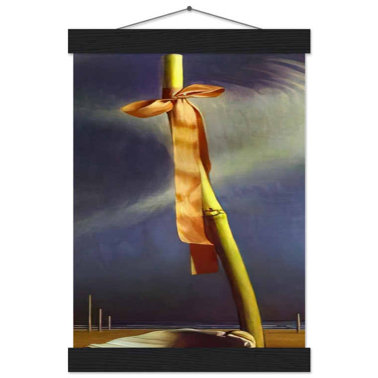 Salvador Dali PINK KNOT AND SHELL ON THE SEASHORE Matte Paper Poster with Hanger