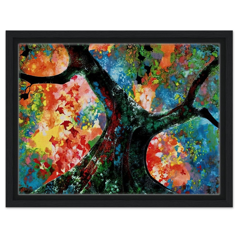 Eyvind Earle  Waves of Golden Fire Framed Canvas