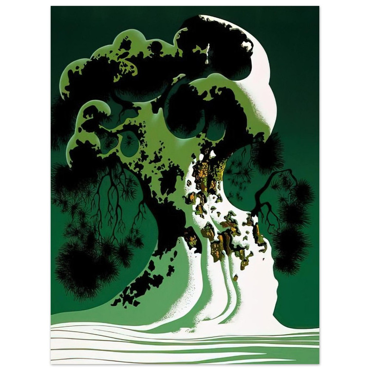 Eyvind Earle  Snow Covered Bonsai Aluminum Print