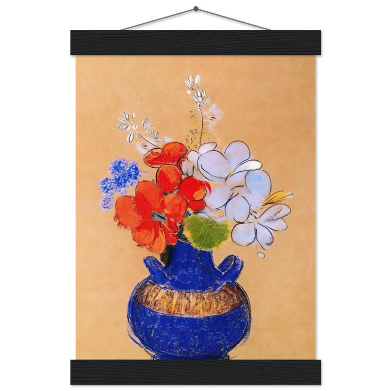 Redon Flowers Blue Vase 1 Museum-Quality Matte Paper Poster with Hanger