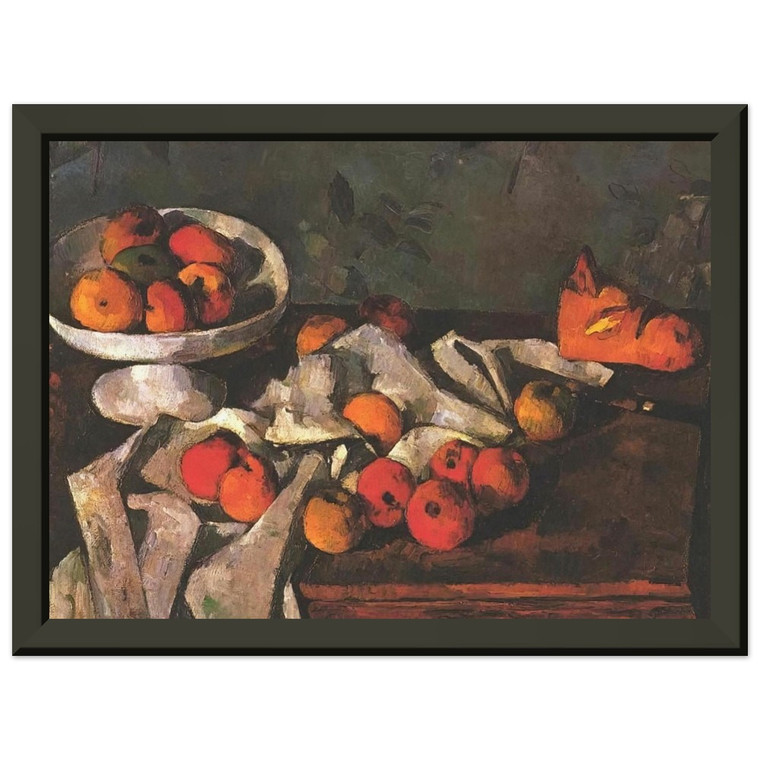Cezanne Still Life Fruit Dish Apples Premium Metal Framed Art Print / Poster