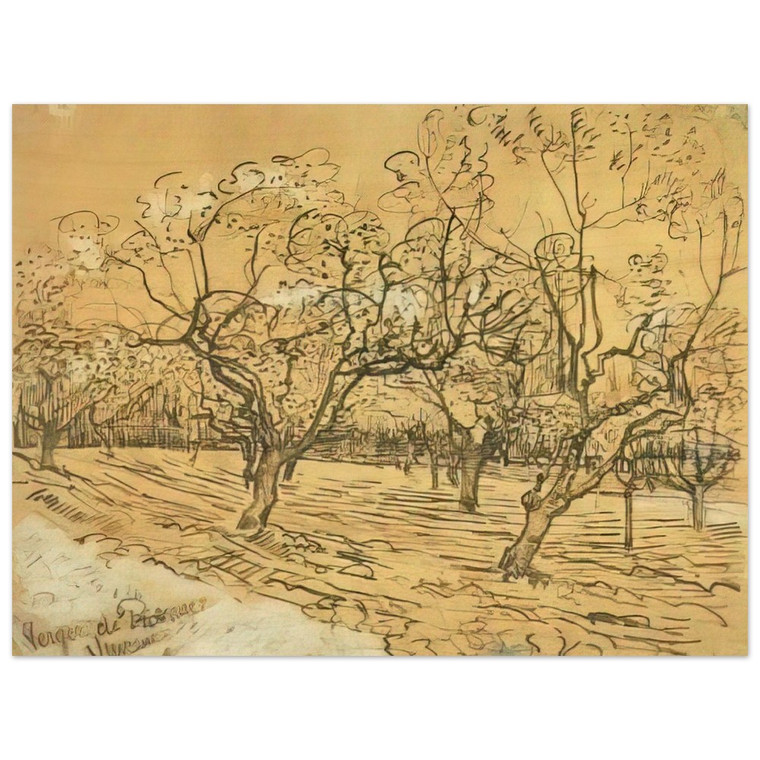 Vincent van Gogh White Orchard Plum Trees Wood Print