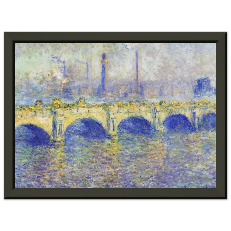 Monet Waterloo Bridge Sun Effect Premium Metal Framed Art Print / Poster