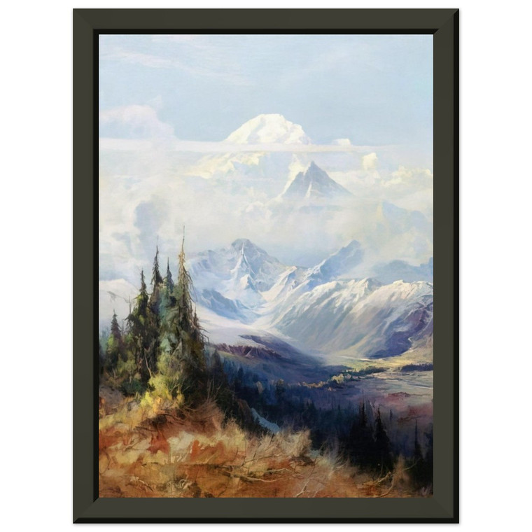 Sydney Laurence Mount McKinley in Mist Romanticism Metal Framed Print