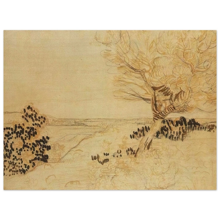 Vincent van Gogh  Landscape with a Tree in the Foreground Wood Print