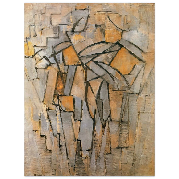Piet Mondrian  Composicion en Gris  Azul Wood Print