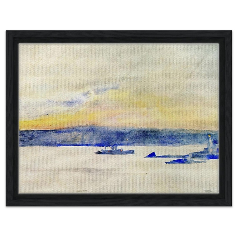 Childe Hassam Afterglow Gloucester Harbor Ten Pound Island LIght Framed Canvas