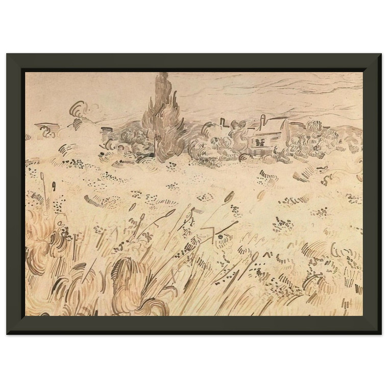 Van Gogh Wheat Field with Cypresses Premium Metal Framed Art Print / Poster