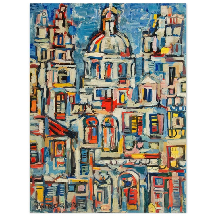 Rene Portocarrero  LANDSCAPE OF HAVANA 1961 Wood Print