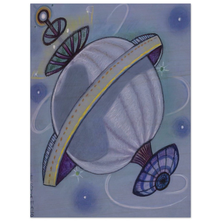 Maruja Mallo  Viajeros Del Eter  1988 Wood Print