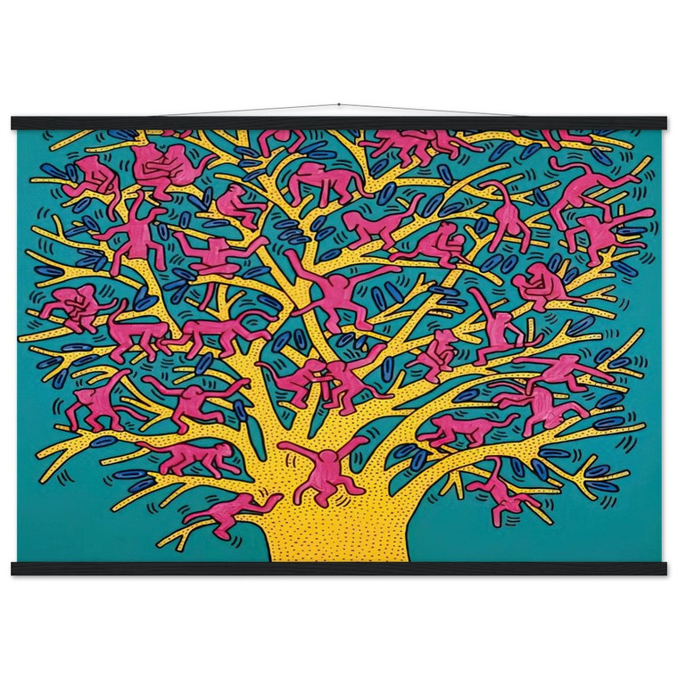Keith Haring THE TREE OF MONKEYS N1 Museum Matte Poster with Hanger