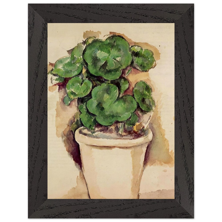 Paul Cezanne  Pot of Geraniums Premium Wooden Framed Art Print / Poster