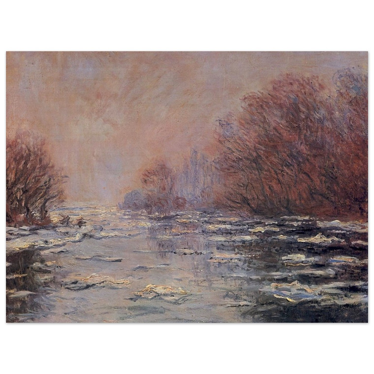claude monet  River Thawing near Vetheuil Wood Print