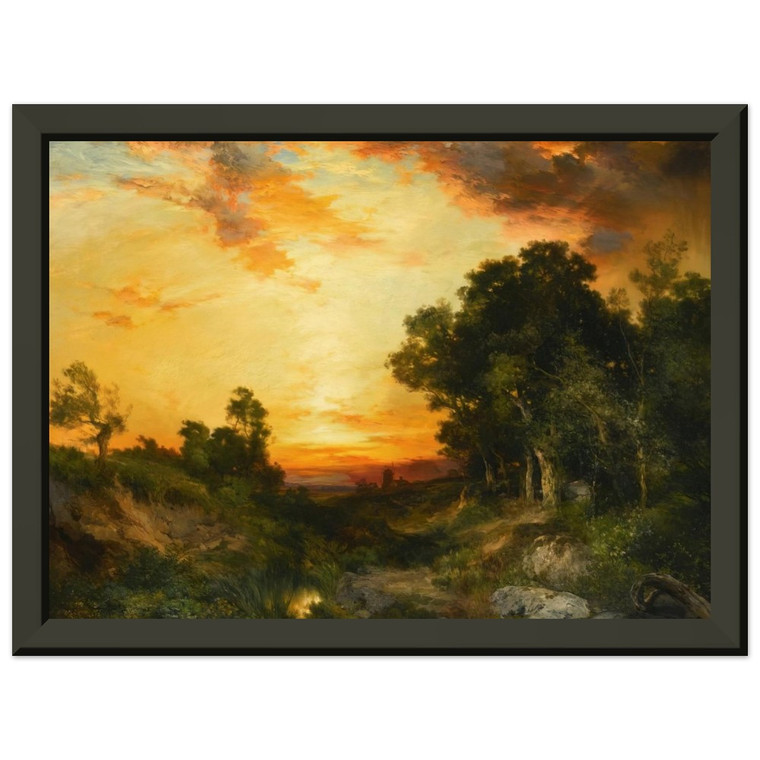 Thomas Moran  Sunset Amagansett Premium Metal Framed Art Print / Poster