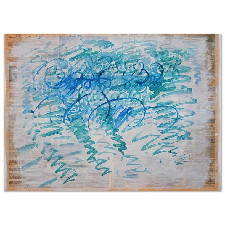 Paul Thek  Untitled Blue ZigZags  1988 Fine Art Poster / Art Print