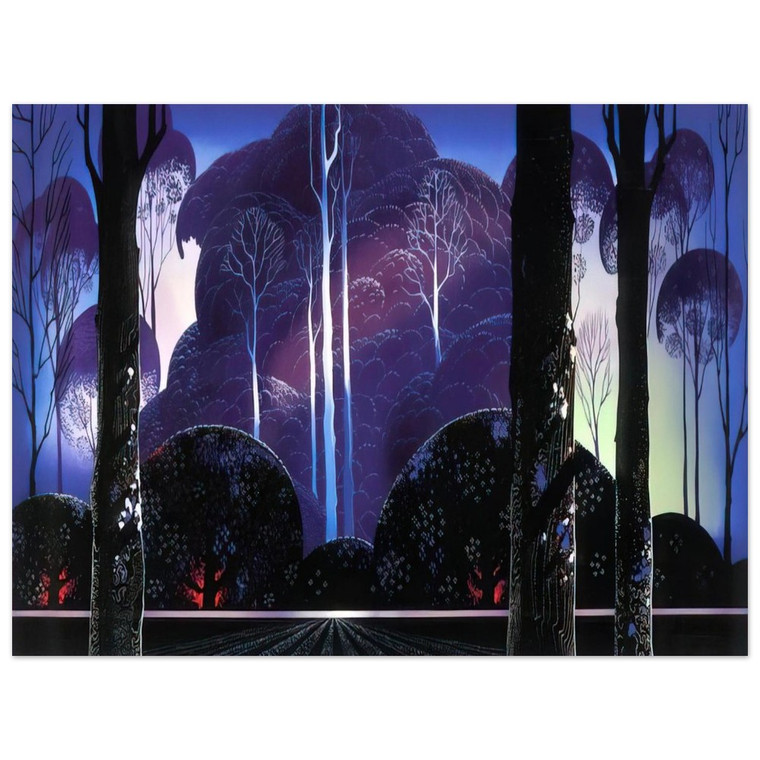 Eyvind Earle  Purple Sunrise Aluminum Print