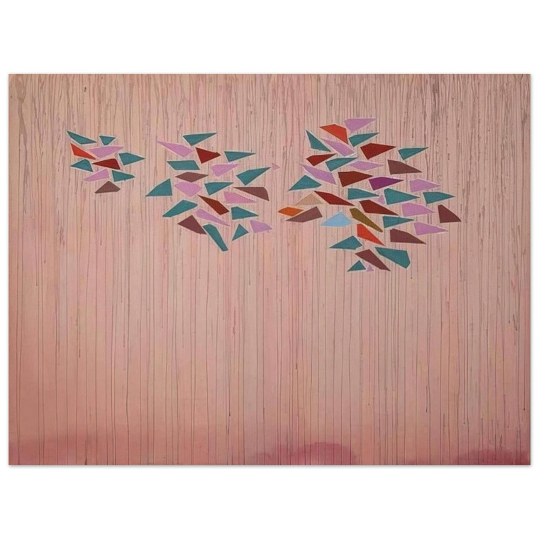 Robert Goodnough  Colors on Gray Pink  1976 Aluminum Print