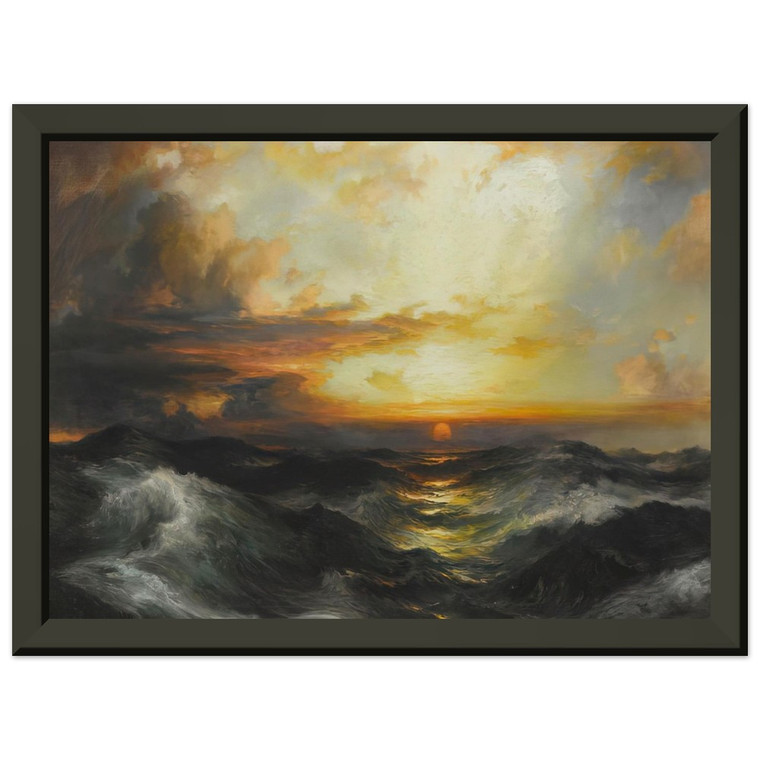 Thomas Moran  Setting Sun at Sea Premium Metal Framed Art Print / Poster