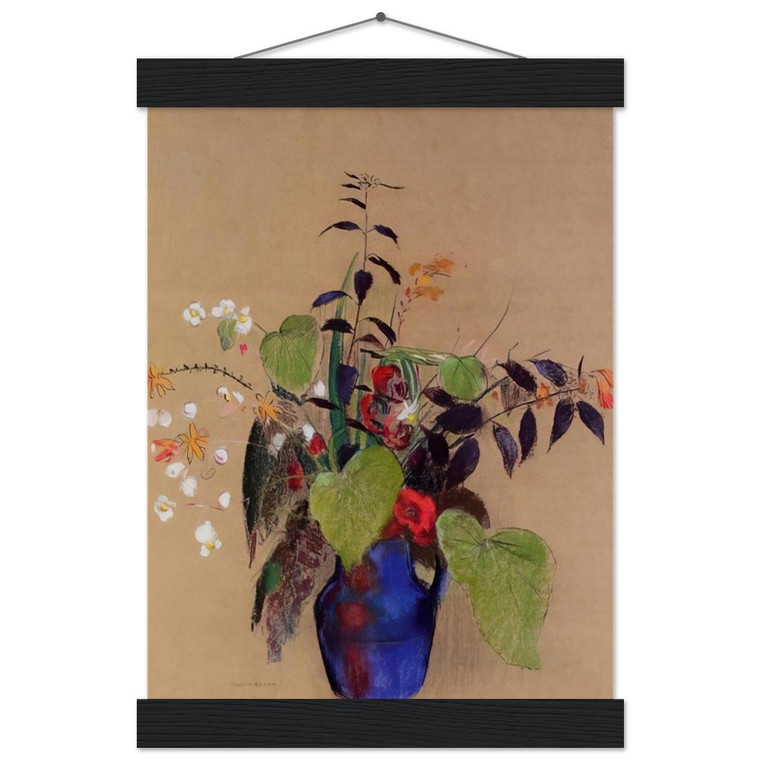 Odilon Redon FLOWERS IN A BLUE JUG Matte Poster with Hanger