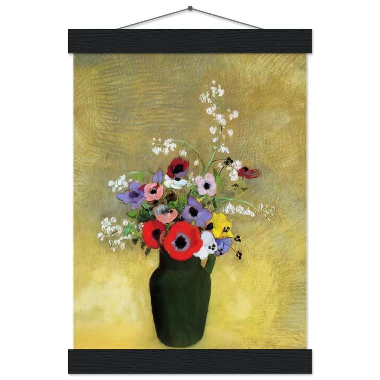 Odilon Redon FLOWERS IN A GREEN PITCHER Matte Poster with Hanger