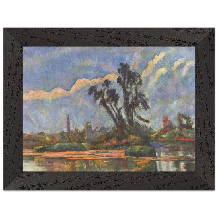 Paul Cezanne  Bank of the Oise Premium Wooden Framed Art Print / Poster