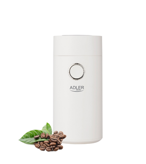 Кофемолка Adler AD 4446 белого и серебристого цвета