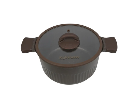 Кастрюля 4,2л со стеклянной крышкой, АП линия "Stella" (мокко)