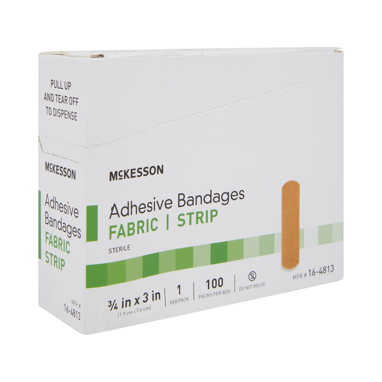 Adhesive Strip McKesson 2 x 4 inch Fabric Rectangle Tan Sterile