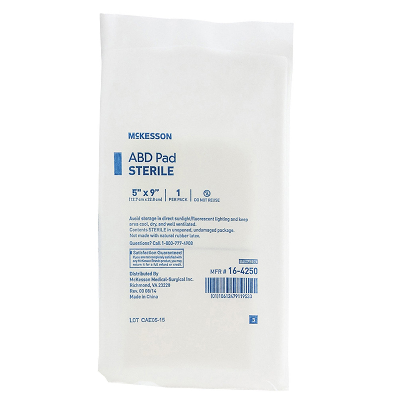 Abdominal Pad McKesson Nonwoven Cellulose 8 X 10 Inch Rectangle