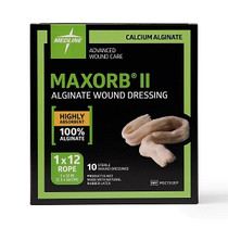 Maxorb Extra Ag+ CMC / Alginate Dressings, 1" x 12" Flat Rope, in Educational Packaging - MSC7312EP Maxorb Extra Ag+ CMC / Alginate Dressings, 1" x 12" Flat Rope, in Educational Packaging - MSC7312EP