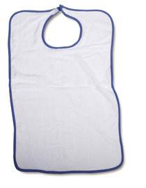 Bib with Hook and Loop Strap, Adult, 21" x 33",, White - 12 Each/Case - MDT014101Z Bib with Hook and Loop Strap, Adult, 21" x 33",, White - 12 Each/Case - MDT014101Z