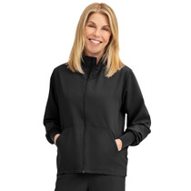 Medline Self-Piping Track Jacket with Pocket, Black - 2541BLK Medline Self-Piping Track Jacket with Pocket, Black - 2541BLK