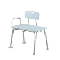 Medline Knockdown Transfer Bench with Back and Microban Treatment - MDS86960KDMB Medline Knockdown Transfer Bench with Back and Microban Treatment - MDS86960KDMB